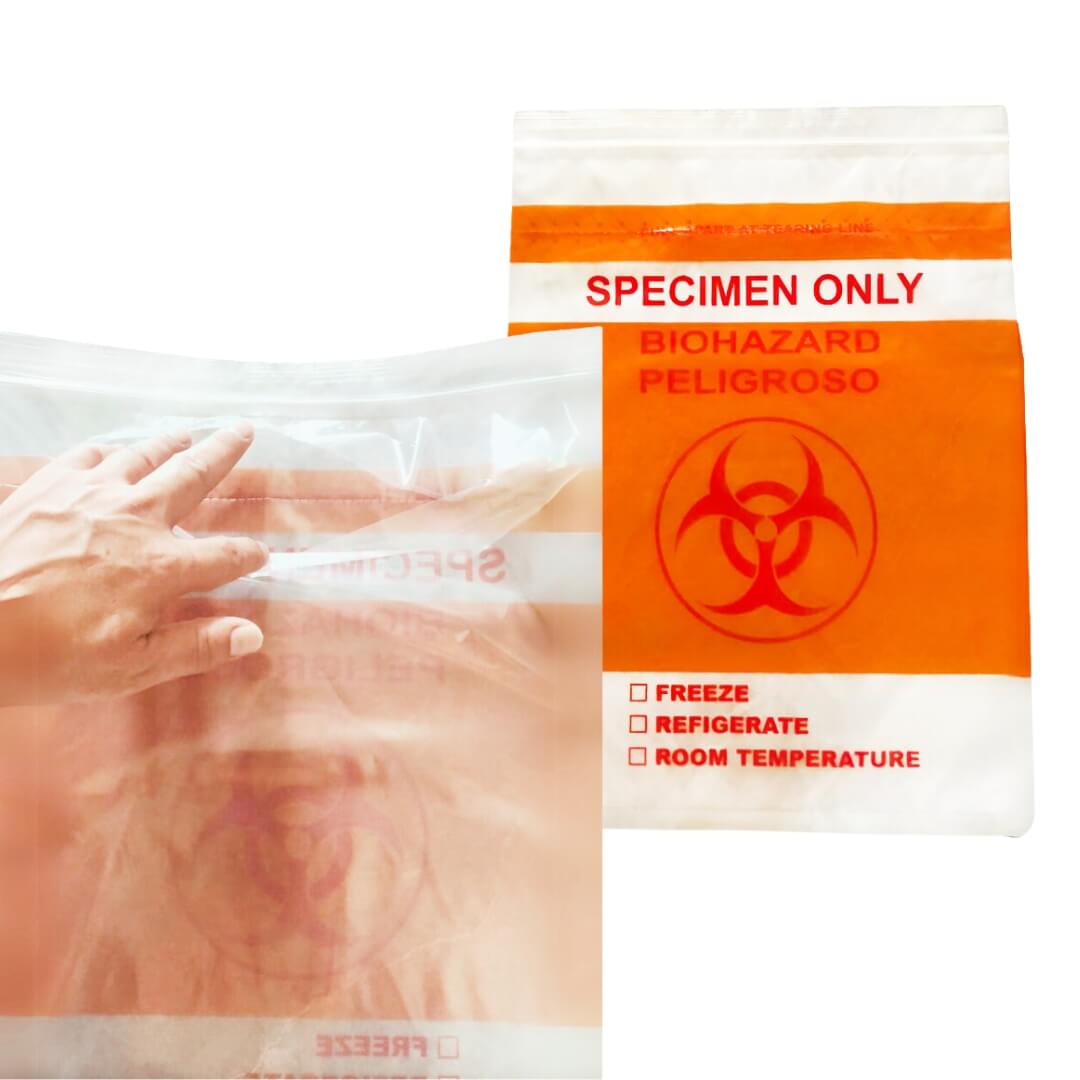 12"x16" Biohazard Specimen Ziplock Bag – 3.2 Mil, Dual Pocket | Clinsam for Scientific Purposes