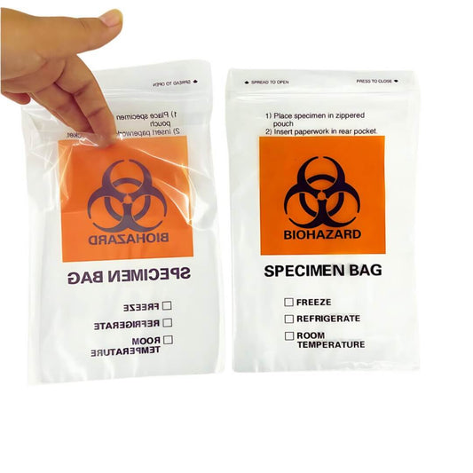 6"x9" Biohazard Specimen Ziplock Bag – 2 Mil, Dual Pocket | Clinsam - Labware Manufacturer in California