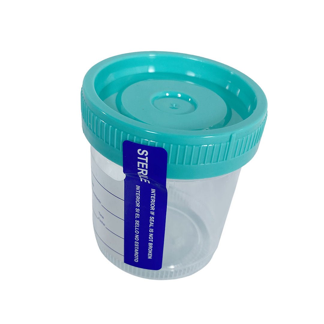 90ml Sterile Urine Cup with Temp Strip & Label - 100pcs/pack | Clinsam - Medical & Laboratory Equipment - Clinsam