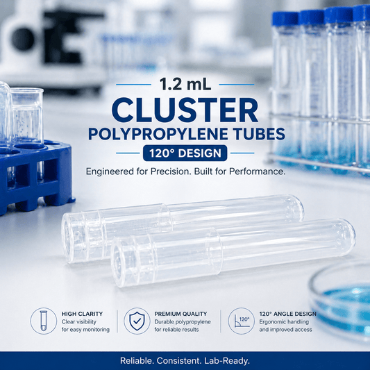1.2mL Cluster Tubes – Polypropylene / Polystyrene Laboratory Tube Strips (1000pcs) - Clinsam
