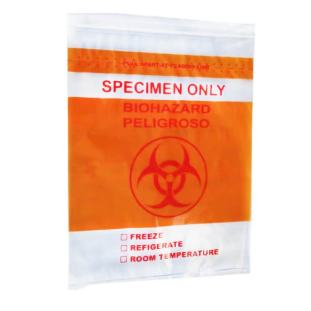 12"x16" Biohazard Specimen Ziplock Bag – 3.2 Mil, Dual Pocket | Clinsam - Medical & Laboratory Equipment Manufacturer