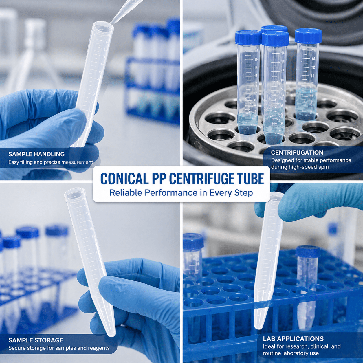 15ML Conical PP Centrifugal Tube (case of 500) - Clinsam