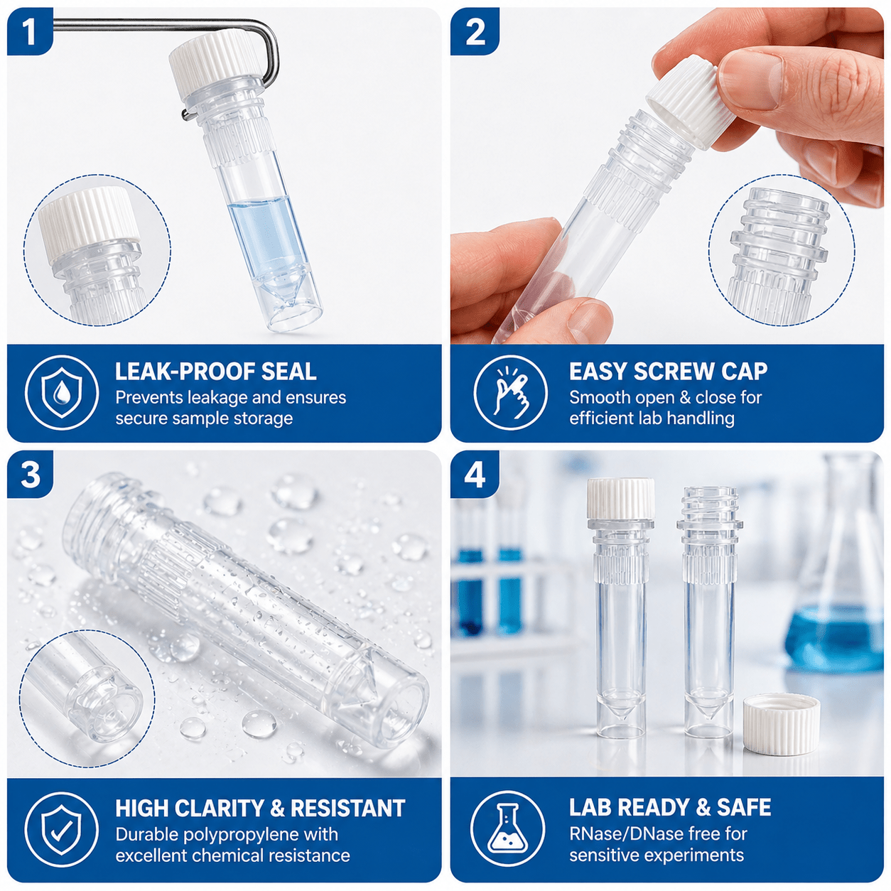 2mL RNA Tube – Sterile Microcentrifuge Sample Tube - Clinsam