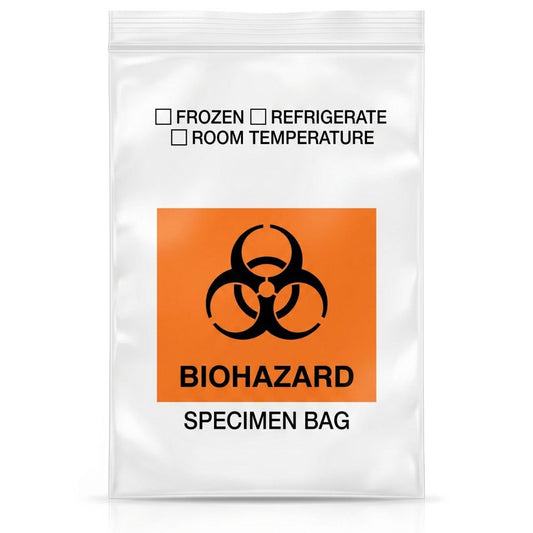 6"x9" Biohazard Specimen Ziplock Bag – 5 Mil, Dual Pocket | Clinsam - Medical & Laboratory Equipment - Clinsam