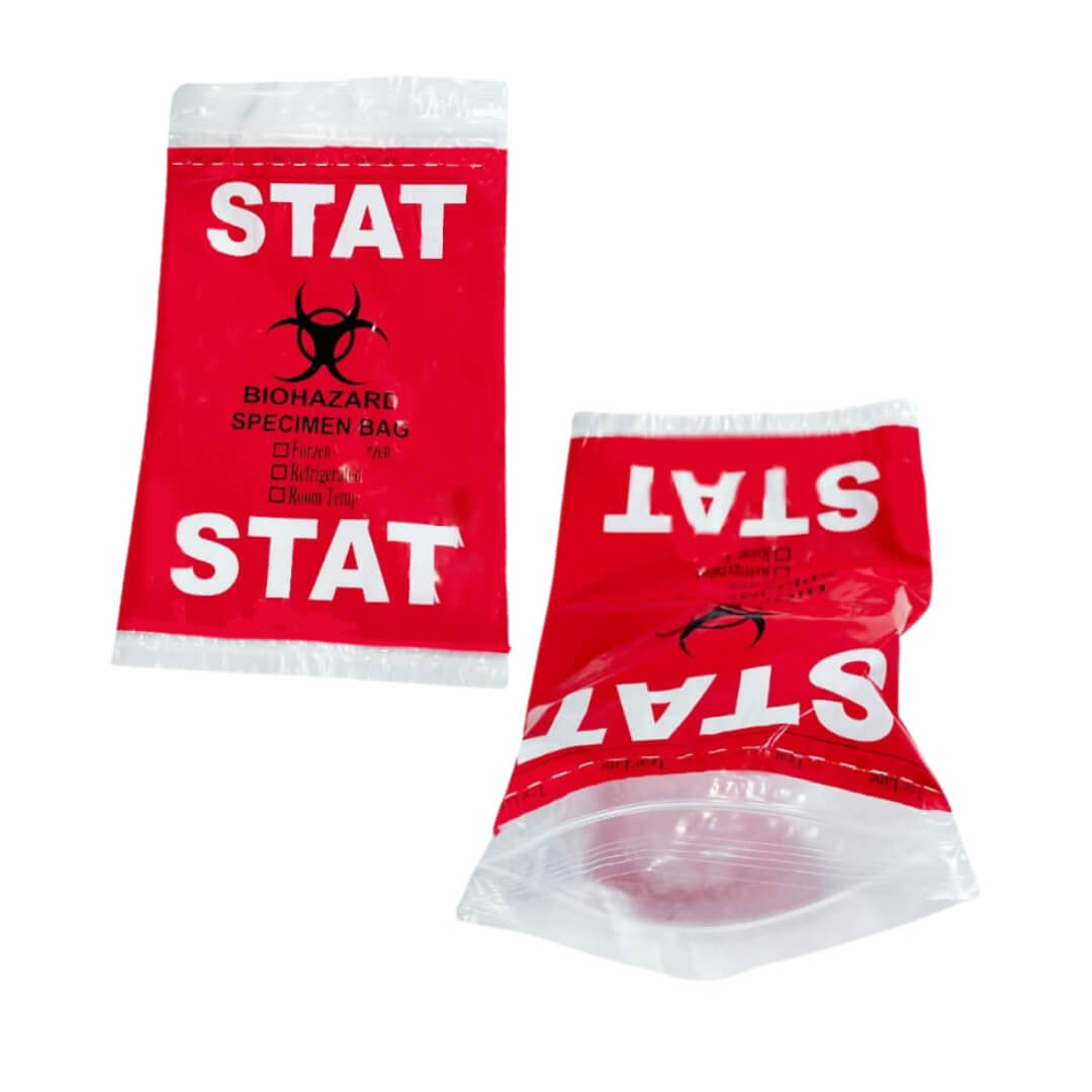 6"x9" STAT Biohazard Specimen Ziplock Bag – Dual Pocket | Clinsam - Biology, Chemistry and Education Uses