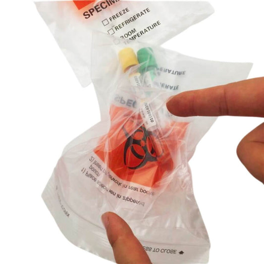 8"x10" Biohazard Specimen Ziplock Bag – Dual Pocket - Clinsam