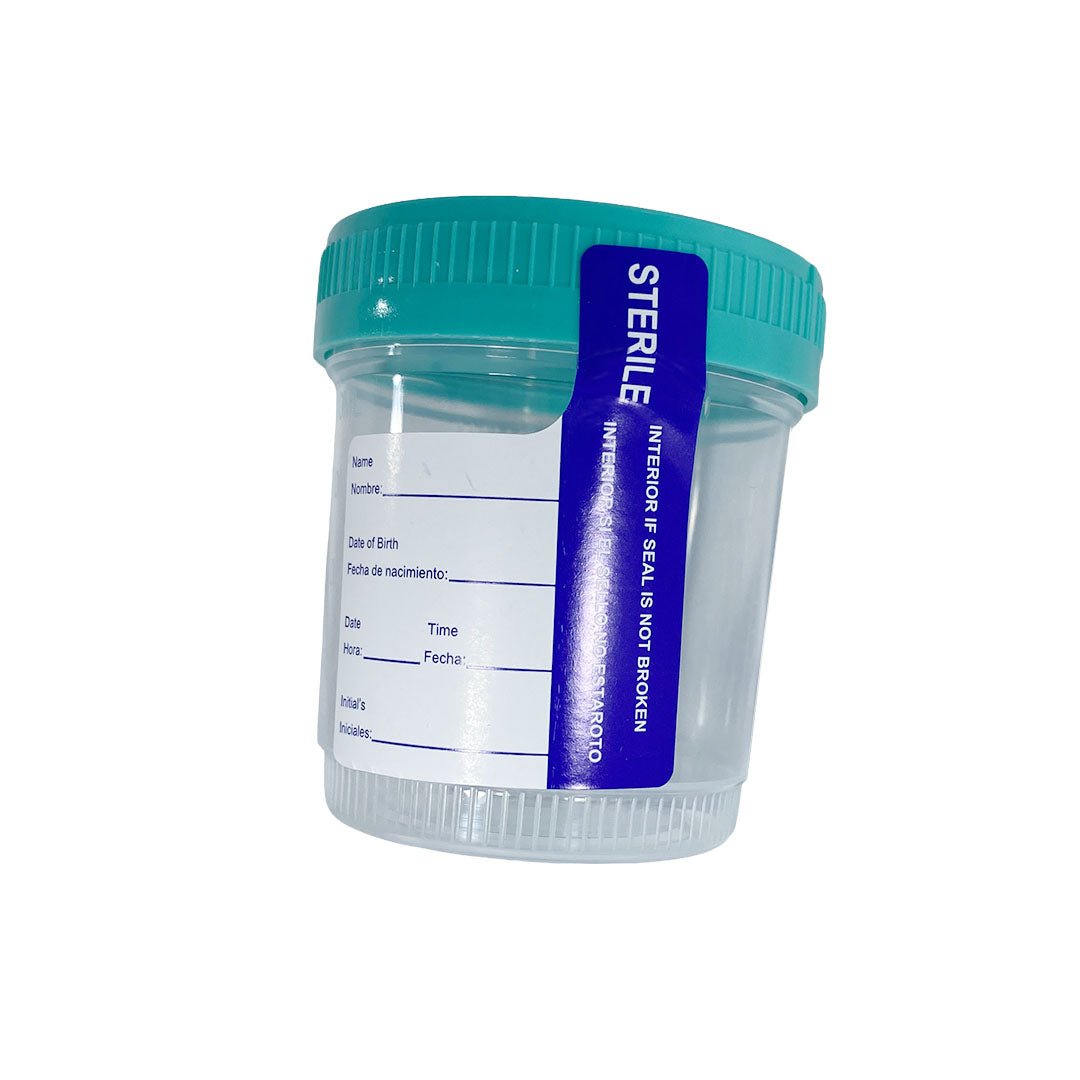 90ml Sterile Urine Cup with Temp Strip & Label - 100pcs/pack | Clinsam - Medical & Laboratory Equipment - Clinsam