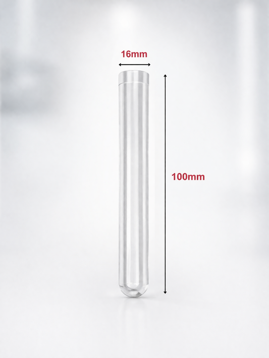 PS Test Tube 16x100mm – Clear Polystyrene, Lab-Grade