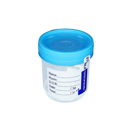 90mL Sterile Urine Cup with Temp Strip & Label - Clinsam