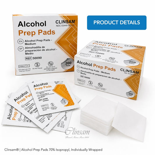 Alcohol Prep Pads 70% Isopropyl (5 Box of 200 Pad) - Clinsam