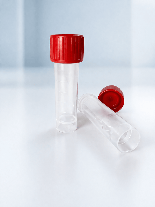 Conical Transport Tubes 5mL – Screw Cap, Leak - Resistant, Sterile - Clinsam