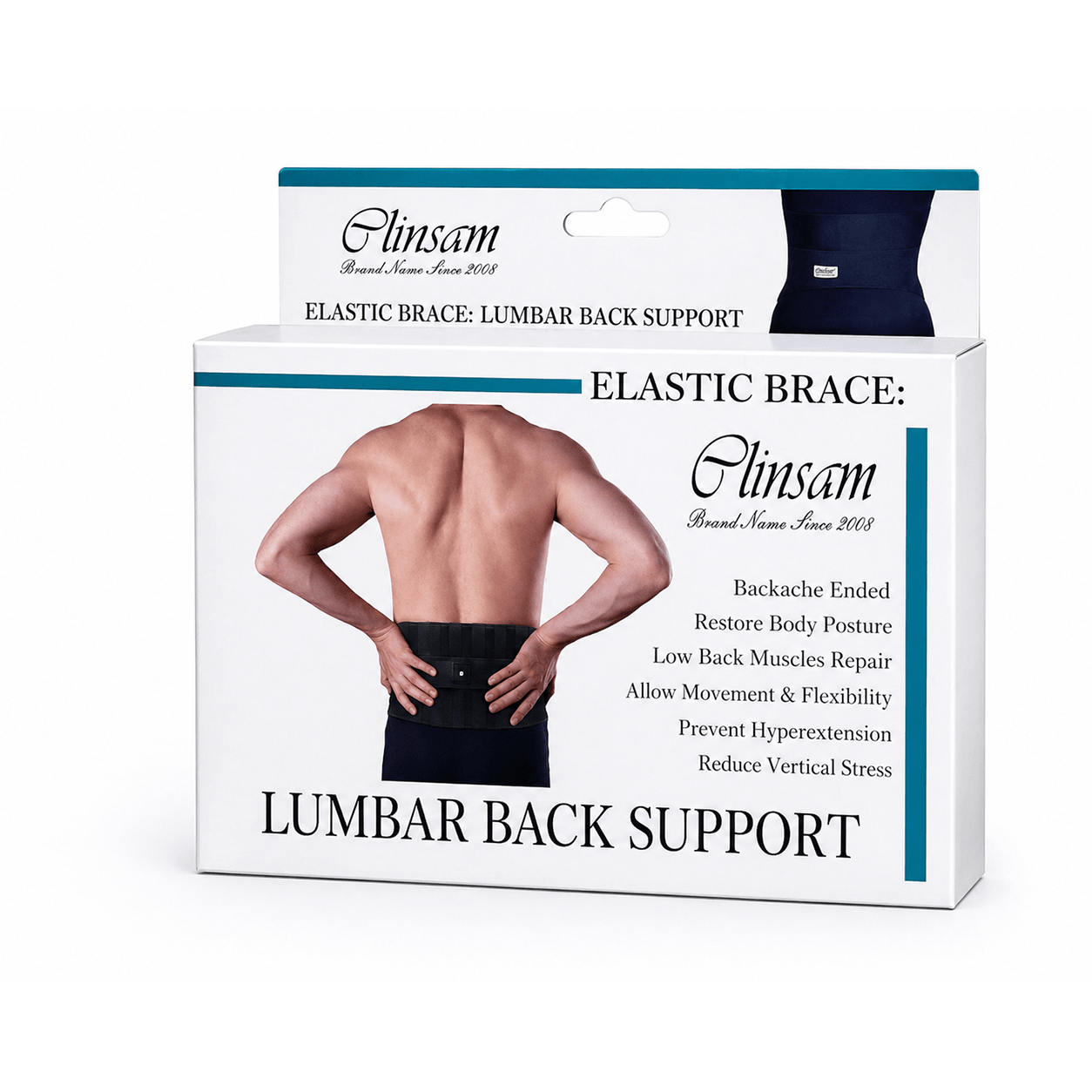 Elastic Lumbar Support Belt – Black, Small - Clinsam