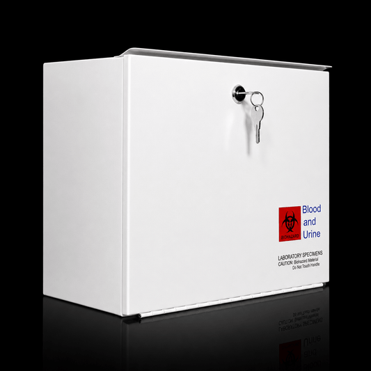 Large Medical Lock Box Dropbox with Keys – White, 14"x14"x10.25" - Clinsam
