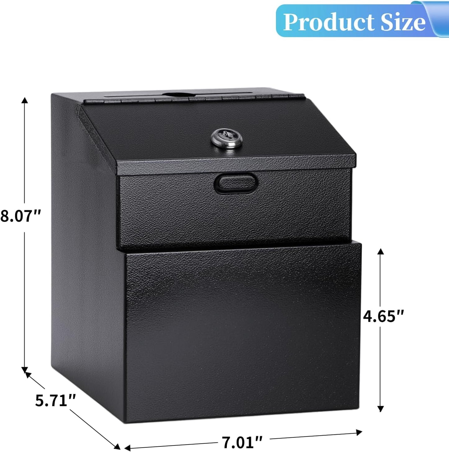 Locking Suggestion Box with Key – Wall Mount Metal Collection Box - Clinsam