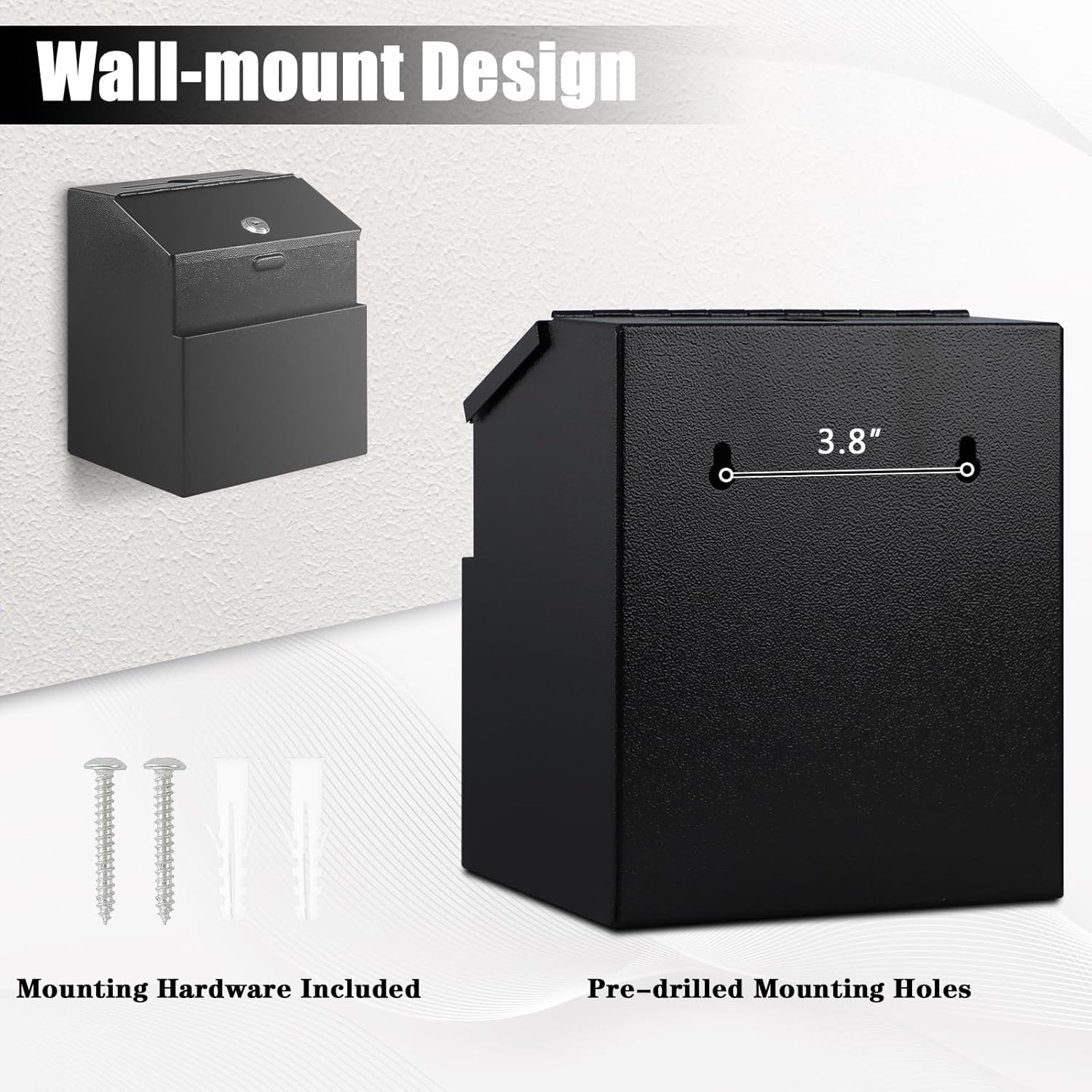 Locking Suggestion Box with Key – Wall Mount Metal Collection Box - Clinsam