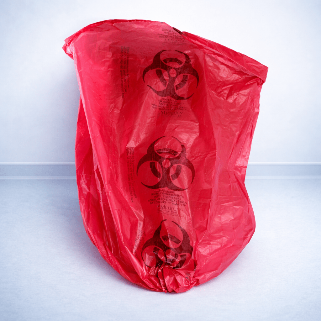 Red Biohazard Bags 40 - 45 Gallon – Disposable Autoclave Bags for Medical 40" x 46" - Clinsam
