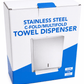 Stainless Steel Paper Towel Dispenser – C - Fold / Multifold Wall Mount - Clinsam