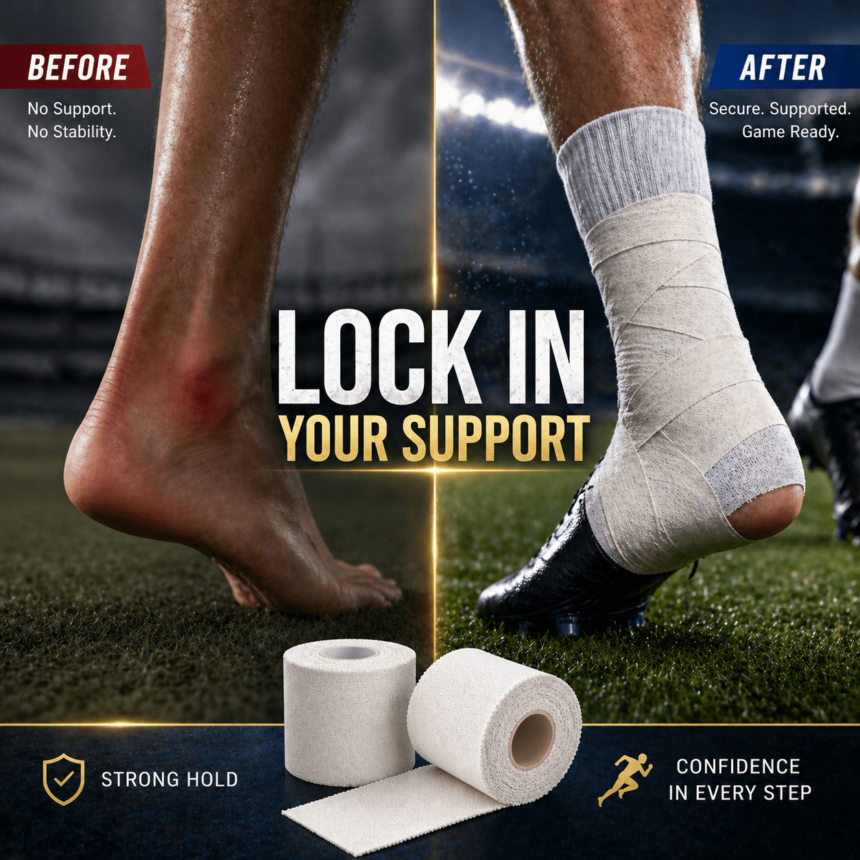 White Soccer Tape – 2" x 10 Yards Athletic Sports Tape - Clinsam