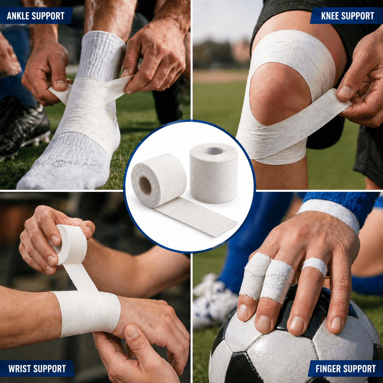 White Soccer Tape – 2" x 10 Yards Athletic Sports Tape - Clinsam